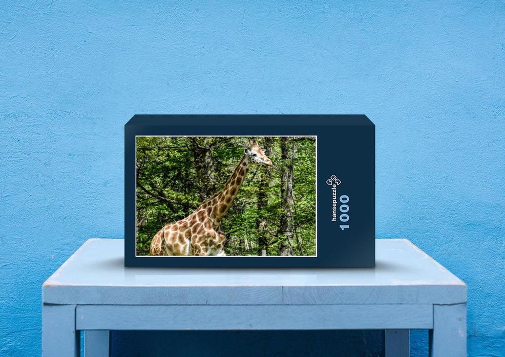 hansepuzzle 78665 - Giraffe Puzzle, 1000 Teile, Natur, 60,0 x 46,0cm mit hochwertiger Aufbewahrung, Kartonbox und wiederverschließbarem Beutel