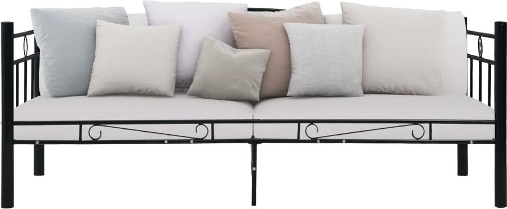 vidaXL Rám denní postele černý kov 90×200 cm Obrázek produktu 