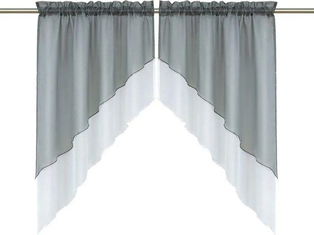 Rideaux doubles gris 2 pièces 90 x 100 cm pour petite fenêtre opaque