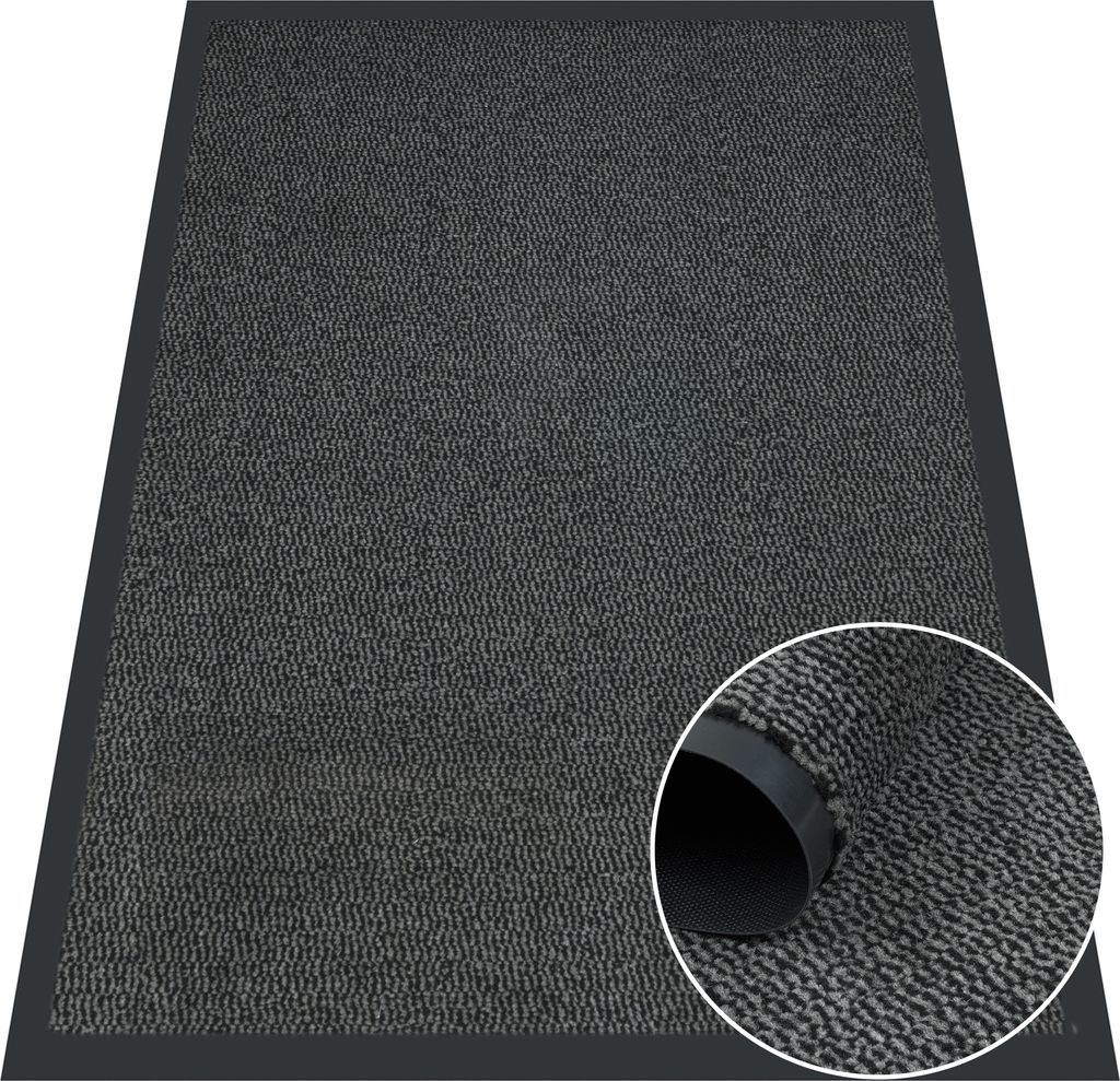 Fußmatte - Für Innen und Außen - 120x180 cm - Grau - Rutschfest - Für Zuhause, Büro, Laden, Hotel - Einfach zu Reinigen - BRUNO