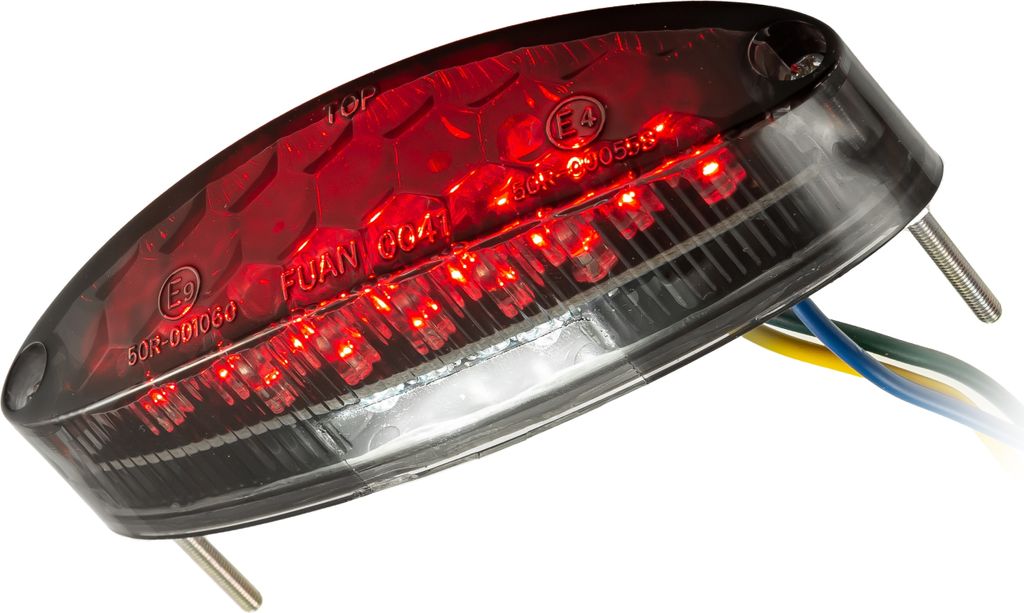 Universal Motorrad LED Mini Rücklicht NUMBER1, getöntes Produktbild 