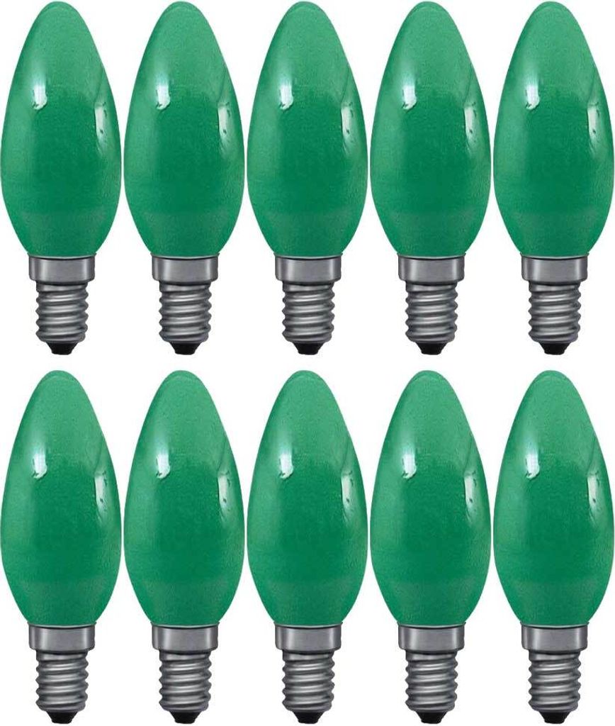 10 x Paulmann Glühbirne Kerze 25W E14 GRÜN Glühlampe 25 Watt