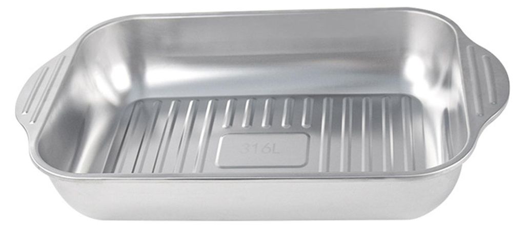Edelstahl-Bratform mit Deckel und Griff, robustes Backblech für Truthahn, hohes Induktions-Bratblech für Hähnchen, Gemüse, Lasagne