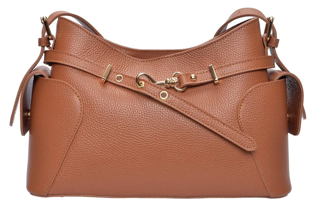 Sac épaule parfait pour le travail Roberta M cuir cognac chic