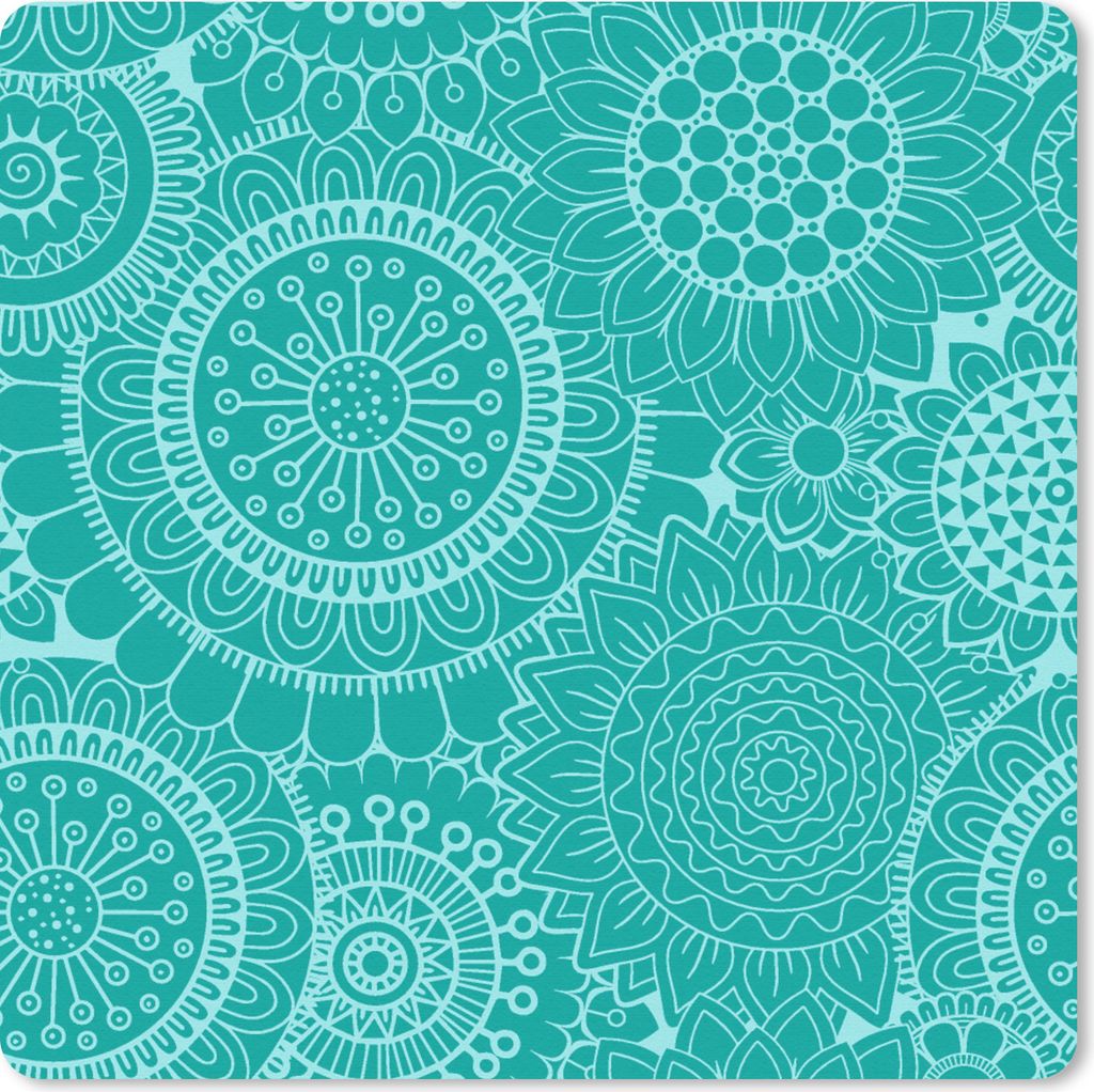 MuchoWow Mauspad Mousepad Muster - Sonnenblumen - Mandala 30x30 cm - Mousepads - Maus Mat - Pad - Mausunterlage - Gaming
