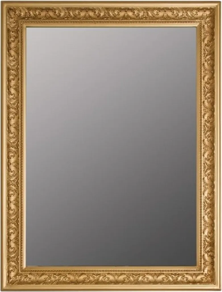 Miroir mural rectangulaire doré style baroque pour décoration intérieure