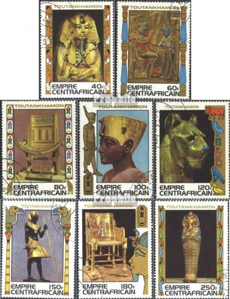 Briefmarken Zentralafrikanische Republik 1978 Mi 578-585 (kompl.Ausg.) gestempelt Schätze aus Grab des ägypt. Königs