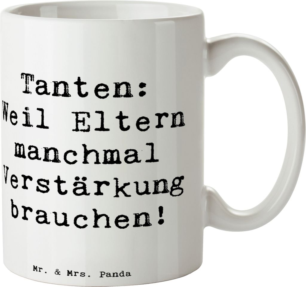 Mr. & Mrs. Panda Tasse Spruch Liebe Tanten - Weiß - Geschenk, Neffe, Geschenktasse, Kaffeetasse, Unterstützung, Jubiläen, Eltern, Verwandte, Spa...