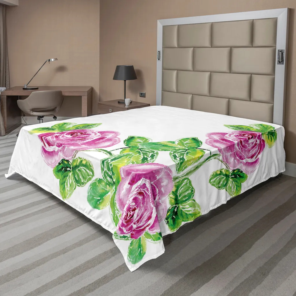 ABAKUHAUS Lenzuolo Sopra Rose Acquerellate 260x228 - Stile Shabby Chic