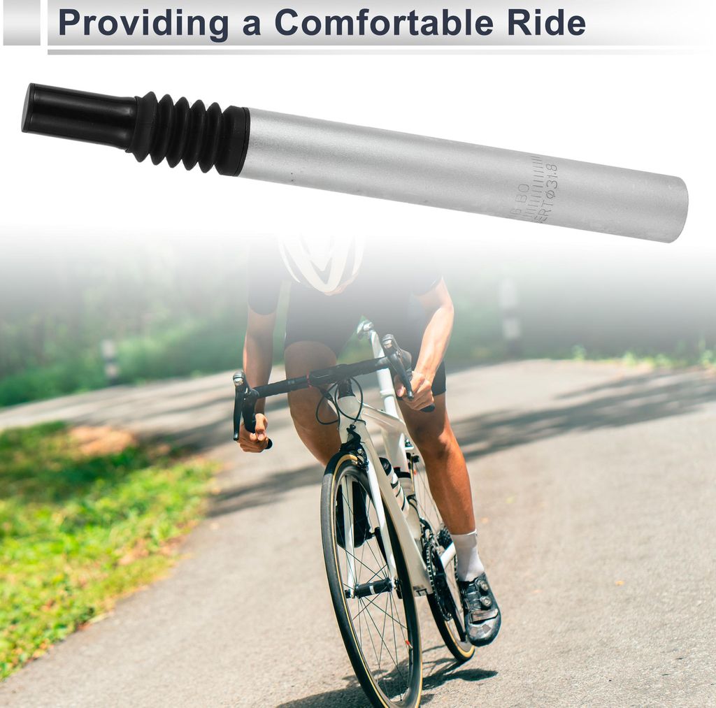 1 Stš¹ck Universal Fahrradsattelstš¹tzen Sto?d?mpfend 31,8x300mm Fahrradsattelstš¹tze Silberfarbenes Aluminiumlegierung