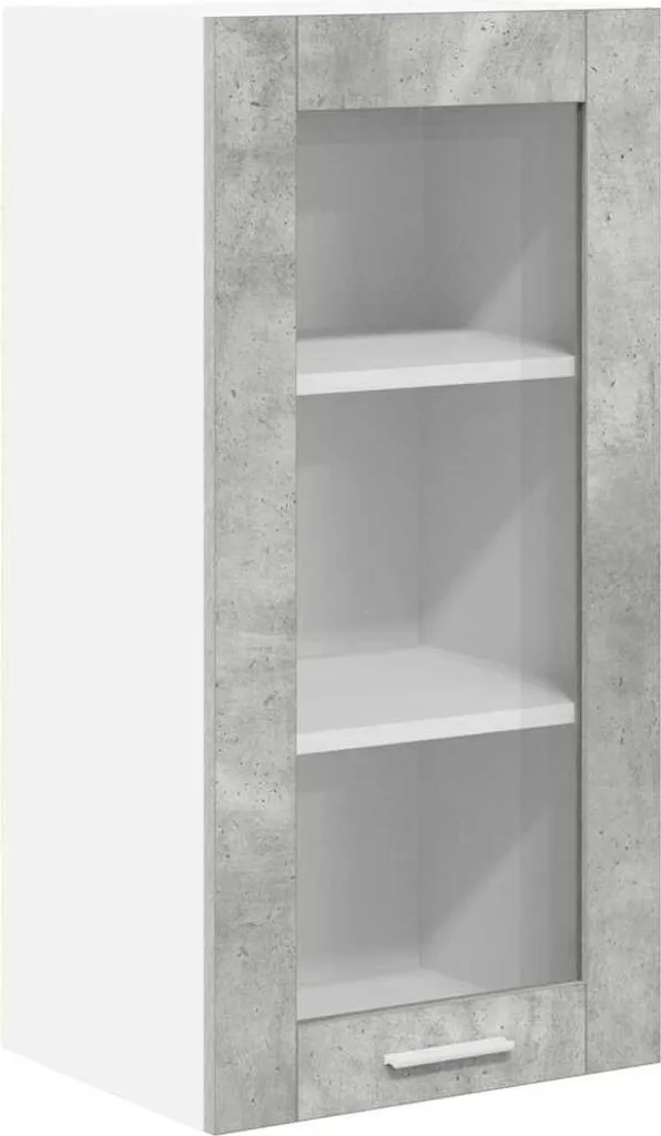 Pensile Cucina Grigio Cemento 40x31x80 cm - Mobile Sospeso Anta Singola