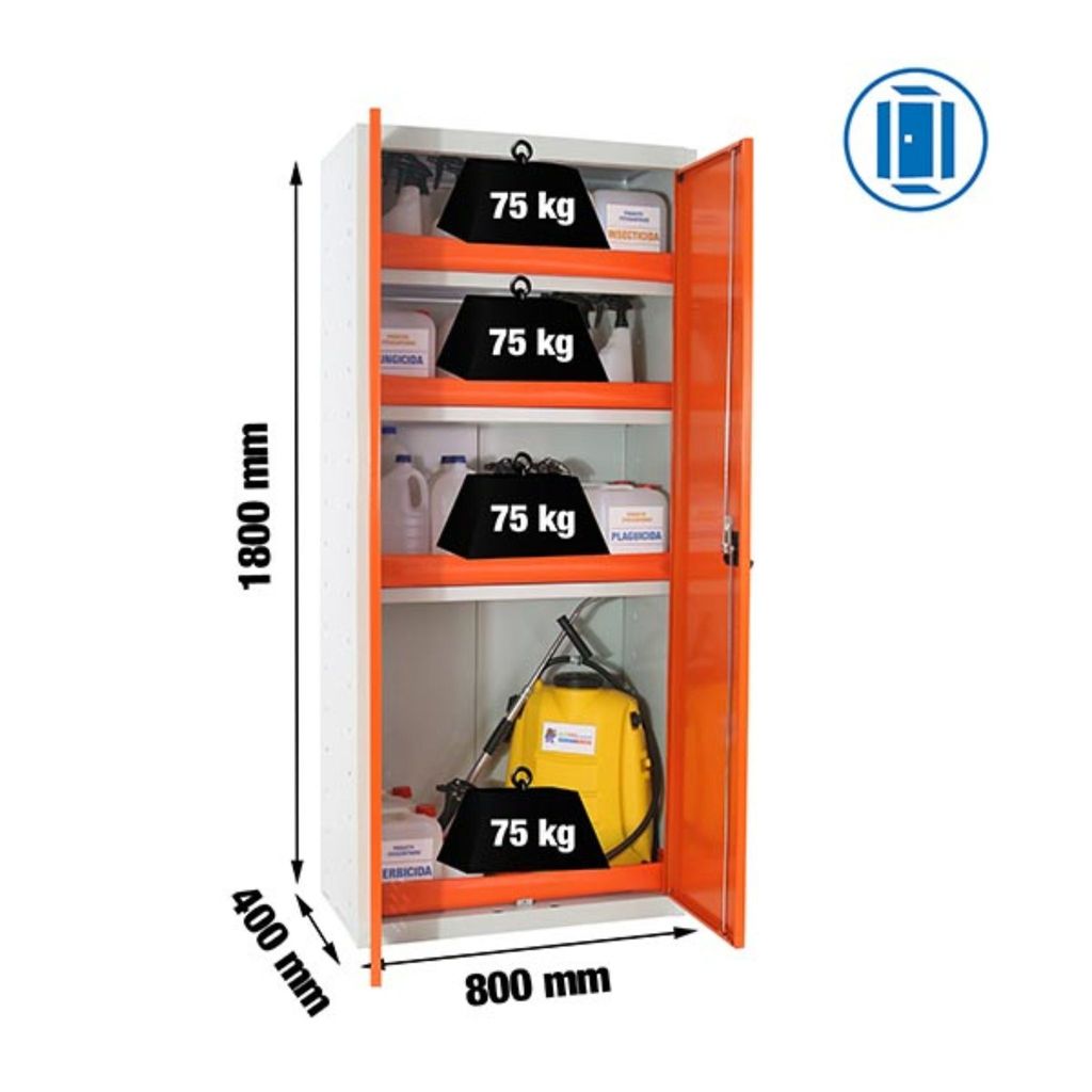 Simonrack Umweltschrank SIMONLOCKER 8425437143243 lichtgrau, orange 80,0 x 40,0 x 180,0 cm, zerlegt