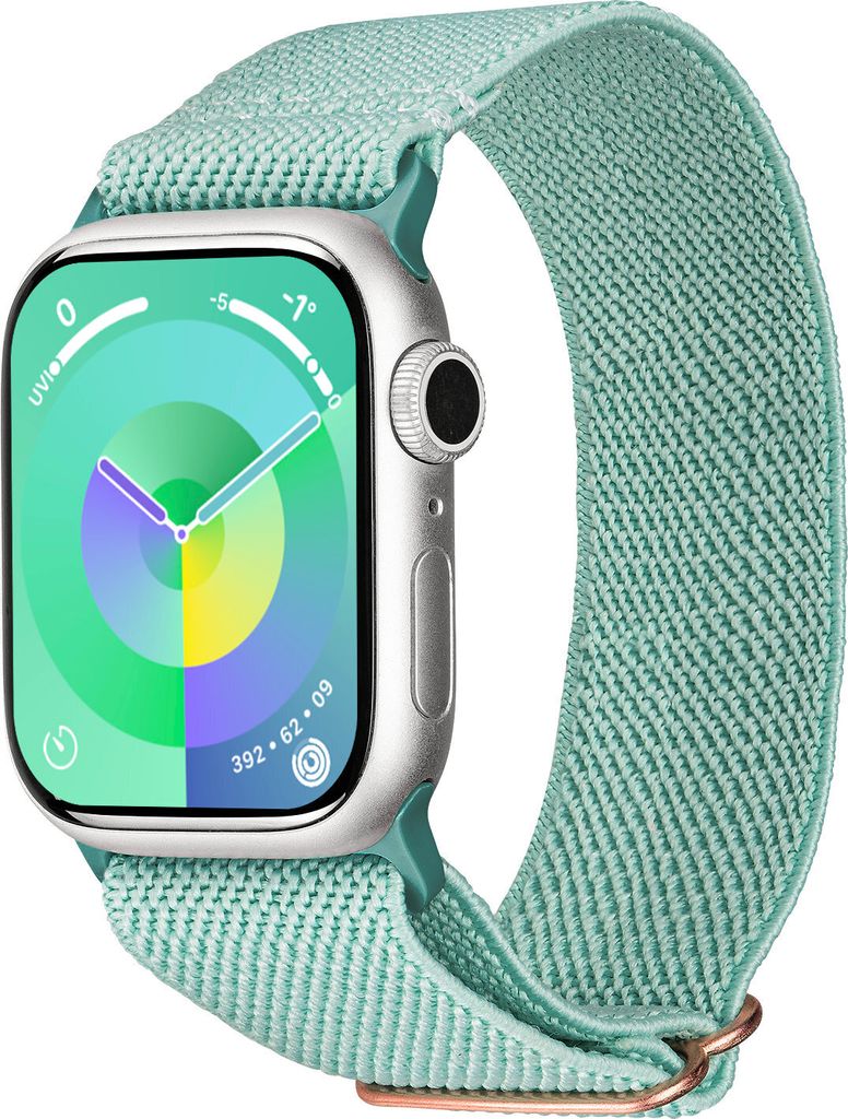 ARTWIZZ WatchBand Flex für Apple Watch Series 9-7 (41mm), 6-4 & SE (40mm), 3-1 (38mm) - Textil Uhrenarmband - Türkis