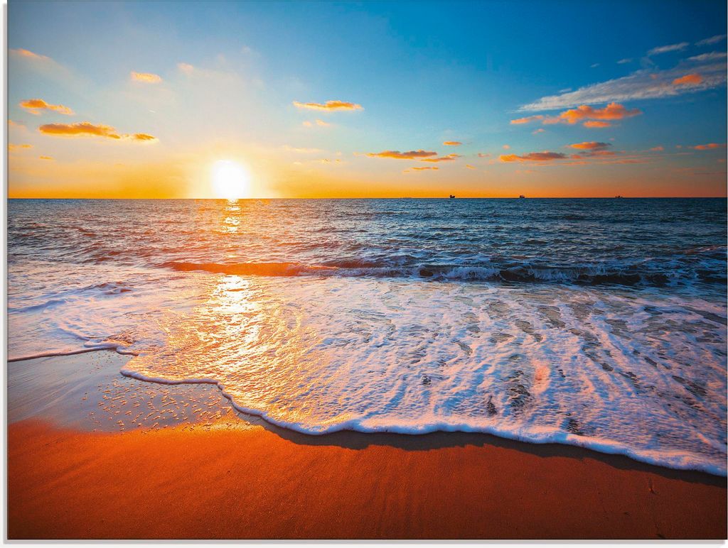 ARTland Glasbild Sonnenuntergang und das Meer Größe: 80x60 cm