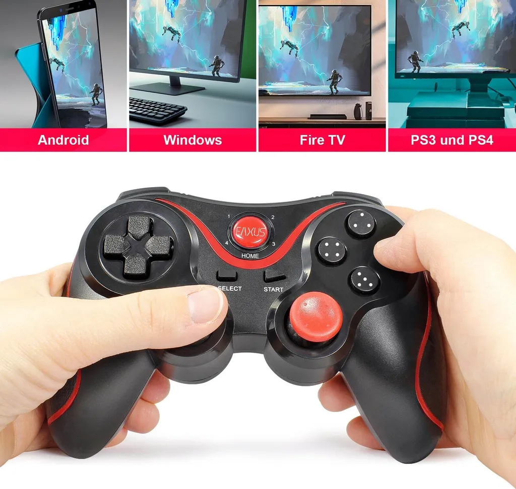 Manette de jeu Bluetooth compatible PS3 et Android Eaxus Noire - 6