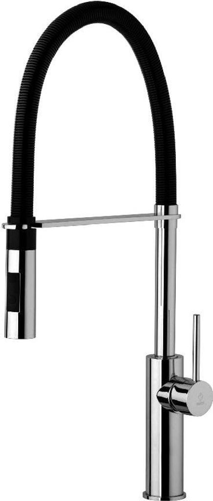 Paffoni Light - Spültischarmatur mit flexiblem Auslauf, chrom / schwarz matt LIG179CRNO