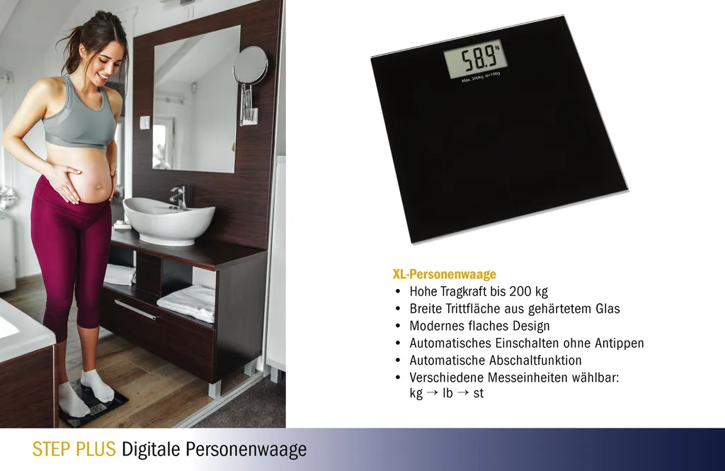 Balance numérique TFA Dostmann Step Plus pour pesée précise de 200kg