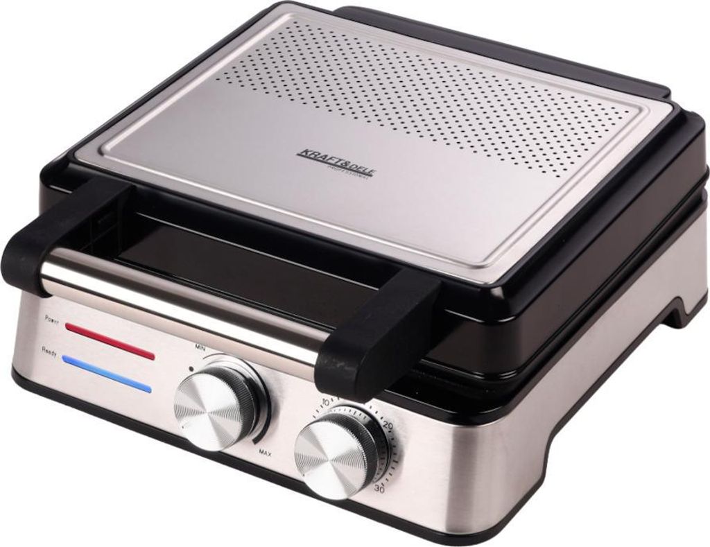 KRAFT&DELE | Waffeleisen, 2200W KD4202, Doppelwaffeleisen für Belgische Waffeln, Waffelautomat, Paninigrill, Waffeltoaster, Waffelmacher