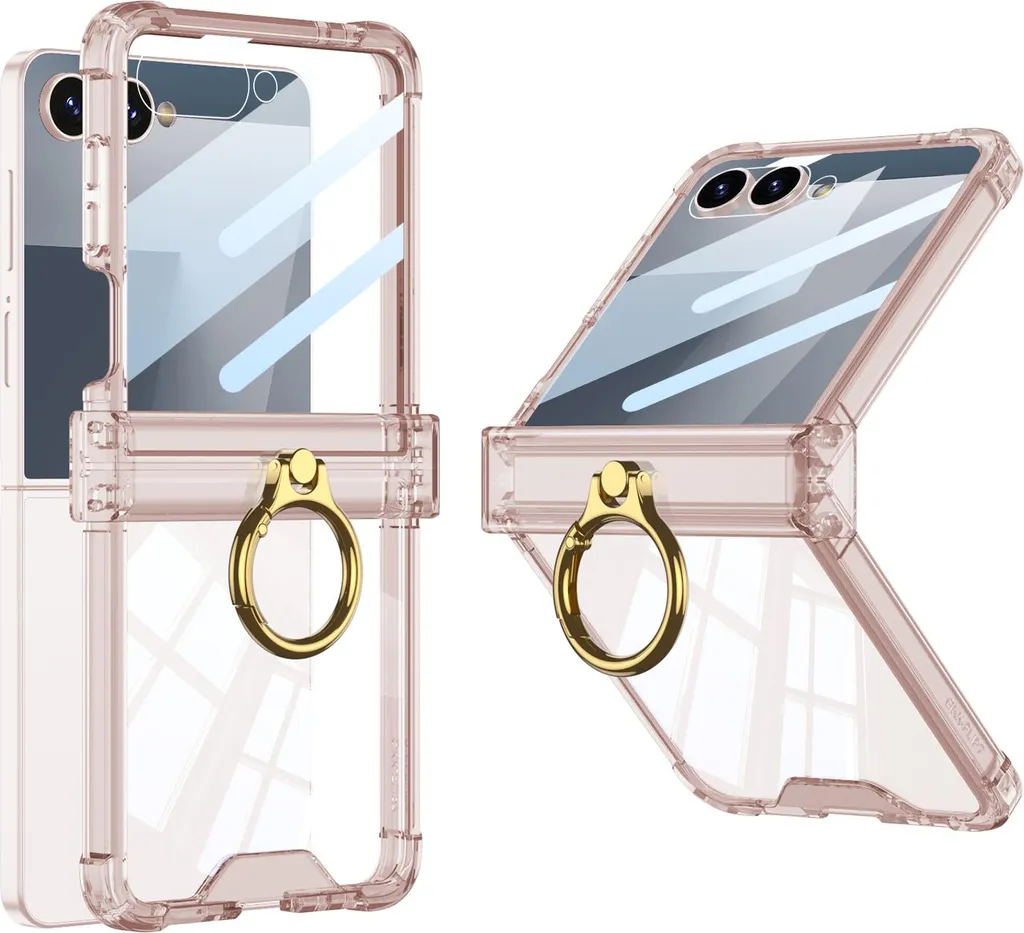 Cover Samsung Z Flip 7 con Anello Rosa - Ideale per chi è sempre in giro