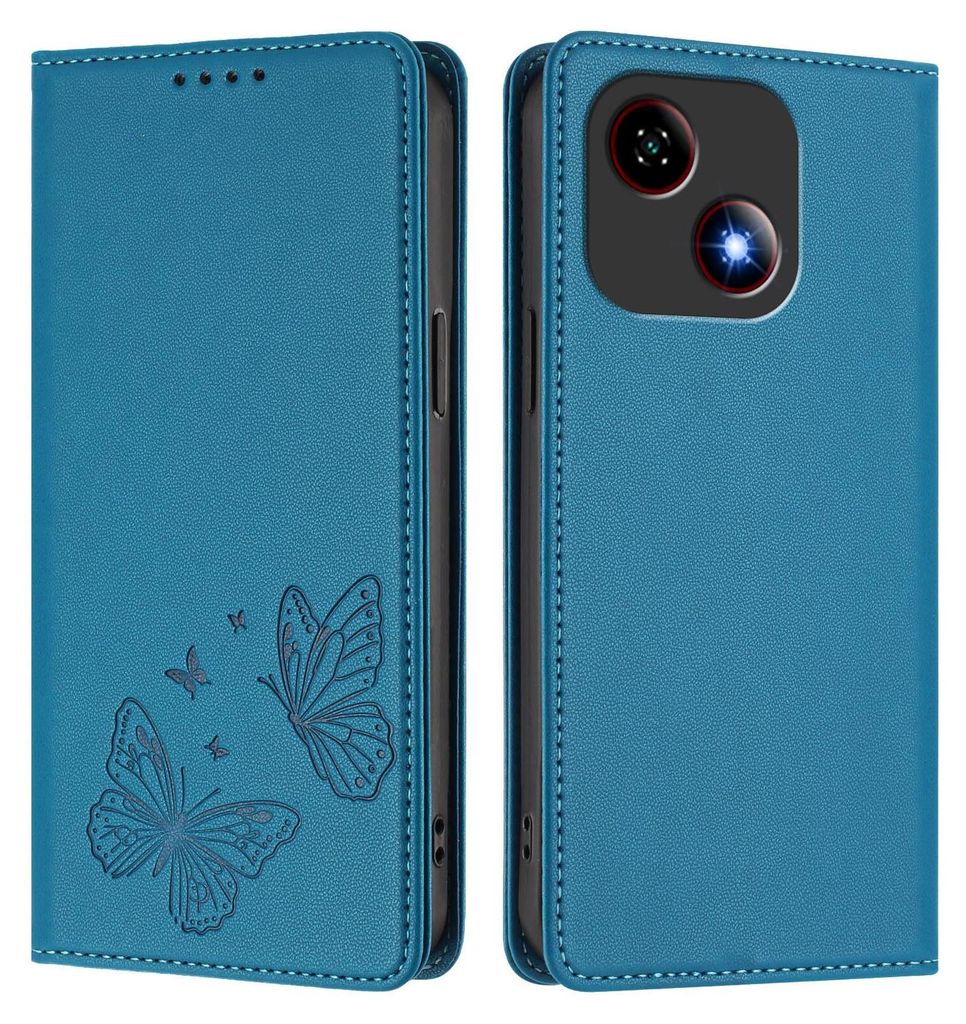 Lederhülle für ZTE Blade A35E, Schmetterling Prägung Leder Produktbild 