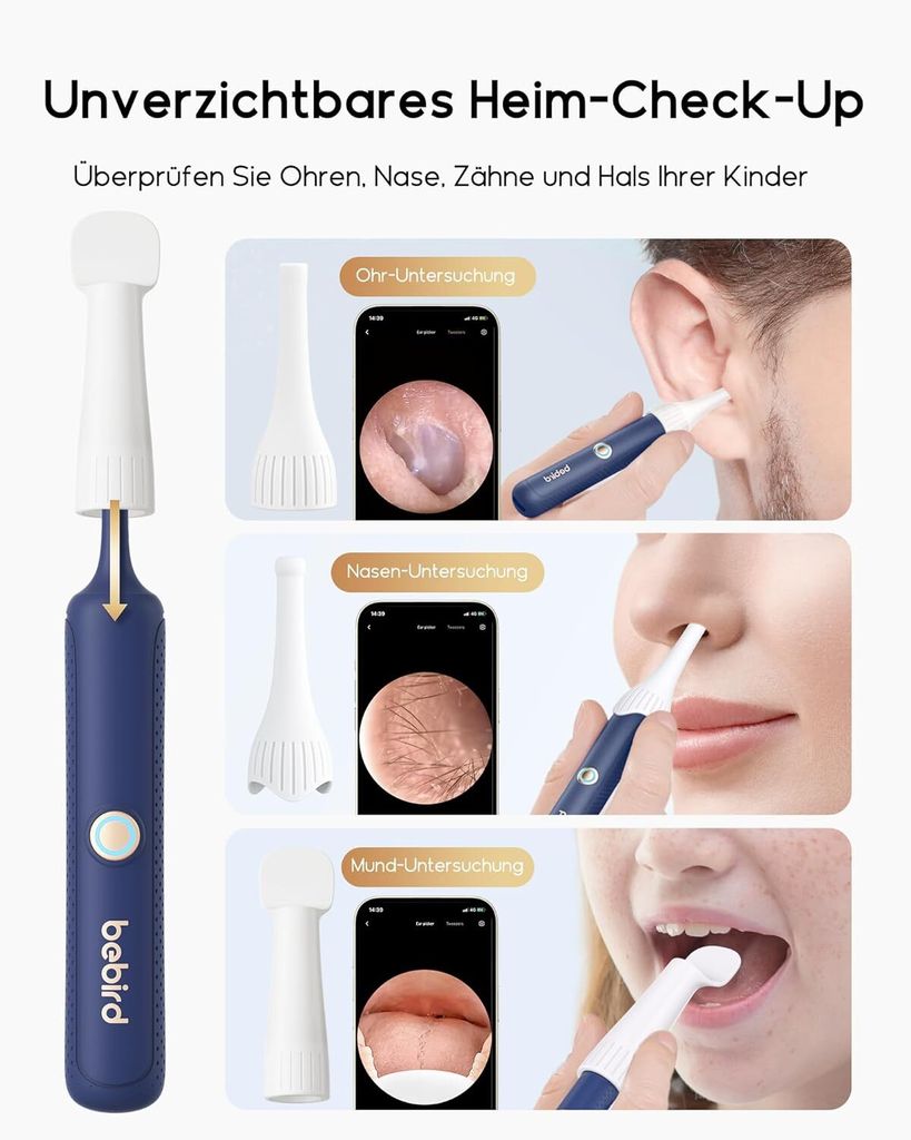 Bebird Ohrenschmalz Entferner Otoskop, 1920P HD Flexibler Produktbild 15