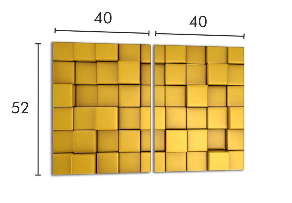 2 Piastre Coprifuoco In Vetro Decorwelt – 40x52 Cm – Astratto Giallo – Per Piani Cottura In Vetroceramica E Induzione