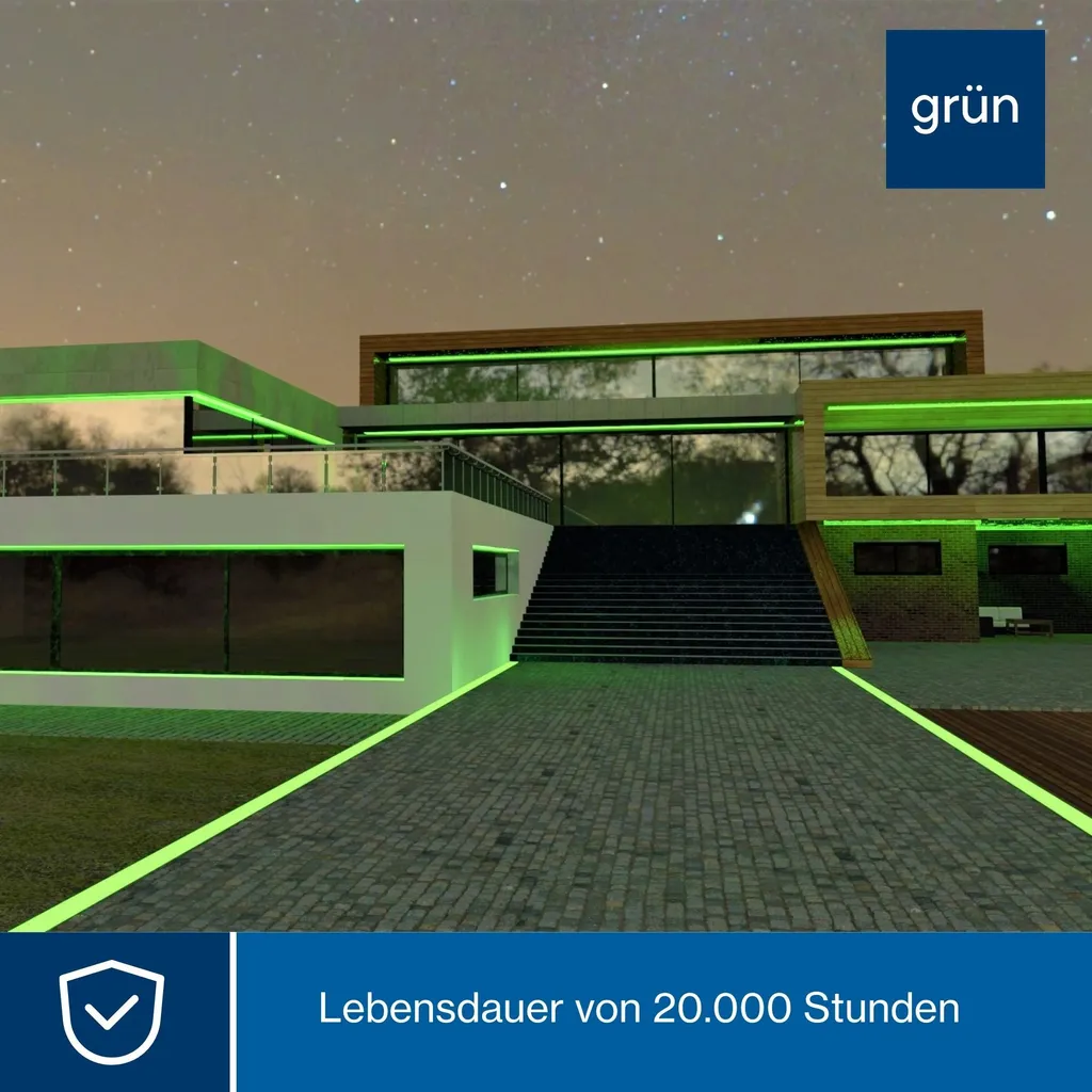 Éclairage extérieur vert 9m pour illuminer une terrasse ou une façade