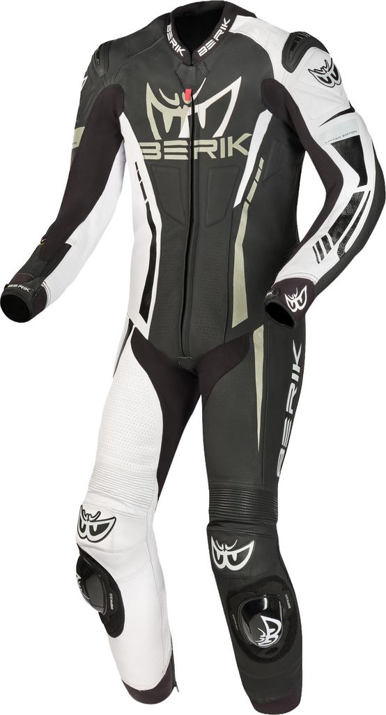 Berik Oshiqo 1-Teiler Motorrad Lederkombi, schwarz/weiß, 56 Produktbild 