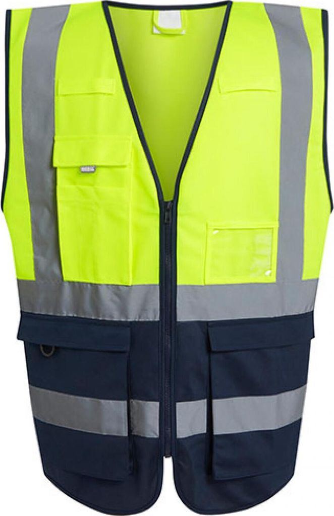 Regatta Professional TRS251 | Pro Hi-Vis Executive Vest Warnweste - Farbe: Yellow/Navy - Größe: M