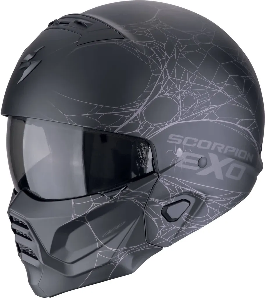 Scorpion Exo-Combat II Spiderweb Casque Moto Modulable Noir Mat Taille S