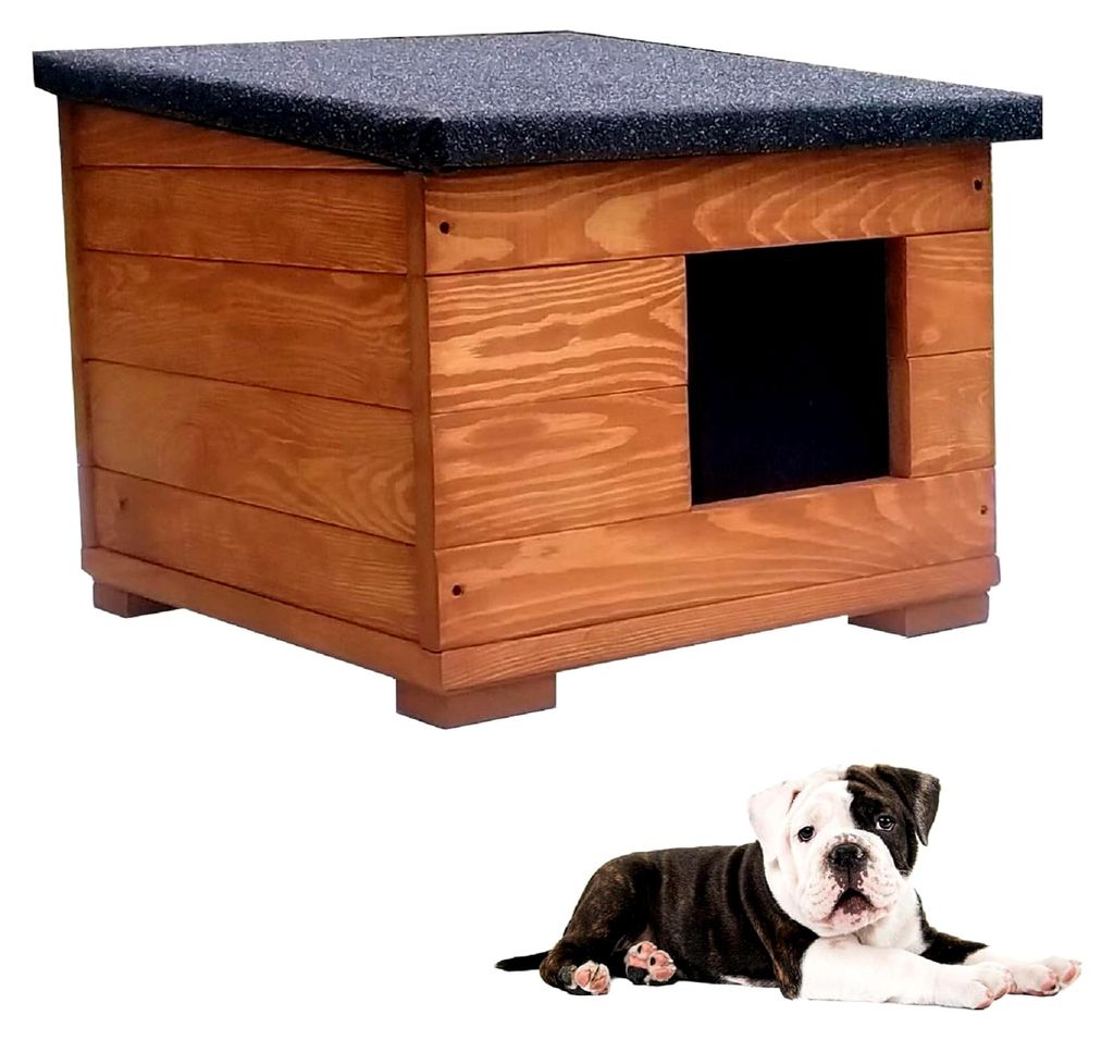 Hundehütte aus Holz 50 x 45 x 41 cm wetterfest und isoliert für Outdoor