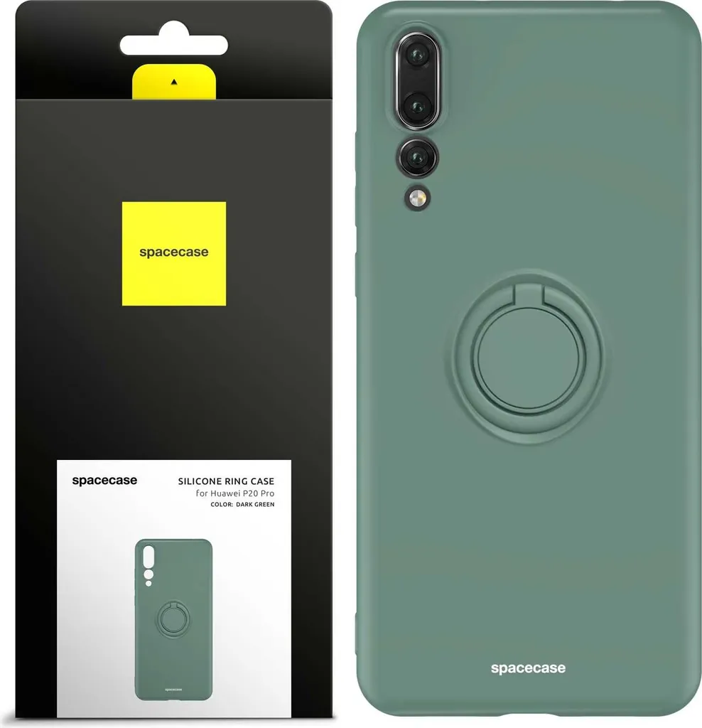 Custodia Anello Huawei P20 Pro SPACECASE Silicone Verde Anti-Caduta