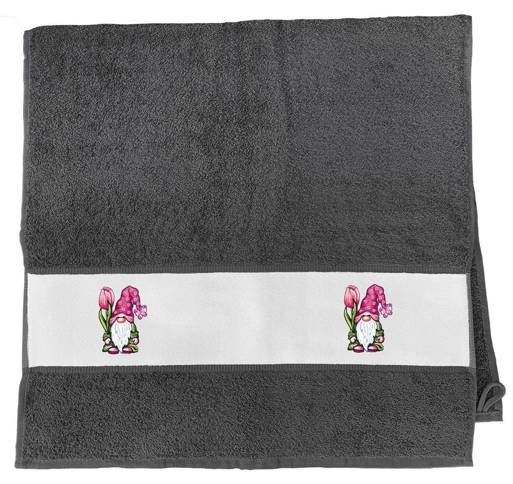 Huuraa Handtuch Gnom Fabelwesen 50x100cm Graphite Baumwolle Handtuch Geschenkidee