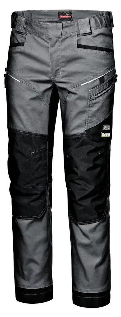 Sir Safety Herren Arbeitshose Stretch Canvas mit 4 Wege Stretch und Kniepolstertaschen, 56, Grau
