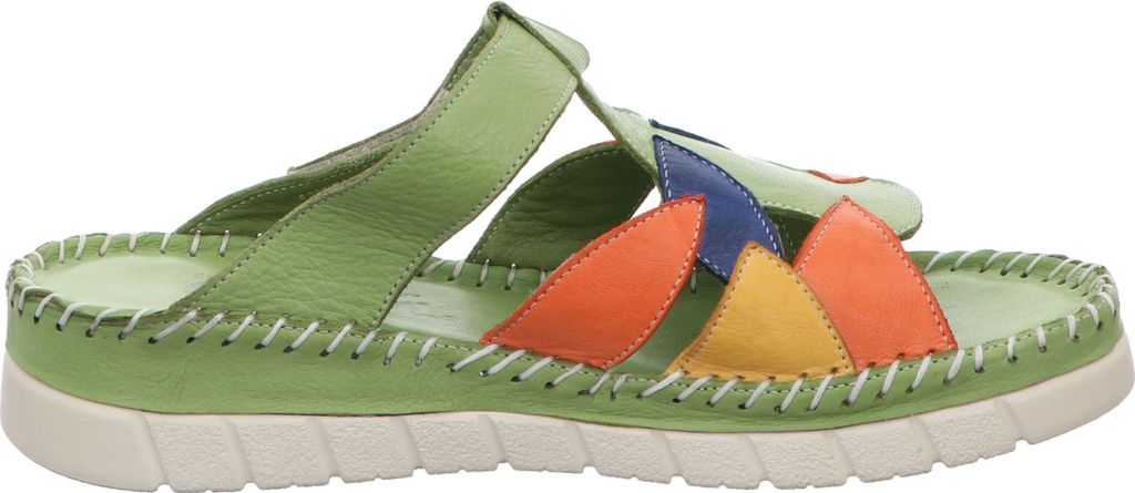 Gemini Damen Pantolette Leder Sabot Cutouts Clog 391210-02, Größe:39 EU, Farbe:Grün