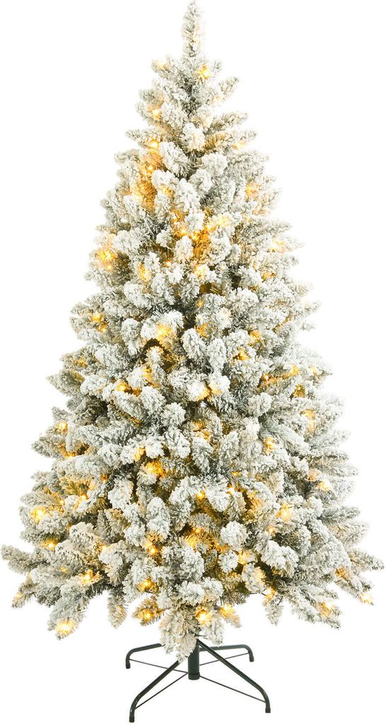 Rebecca Mobili Weihnachtsbaum 210 cm mit 400 Lichtern aus PVC, grün und weiß