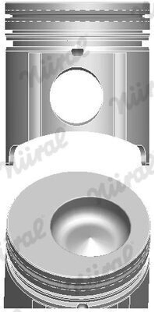 NÜRAL Kolben mit Kolbenringträger, Übermaß 0,02 Zoll, Bohrung 112,28 mm, Kompressionshöhe 72,9 mm, Bolzen Ø 41 mm
