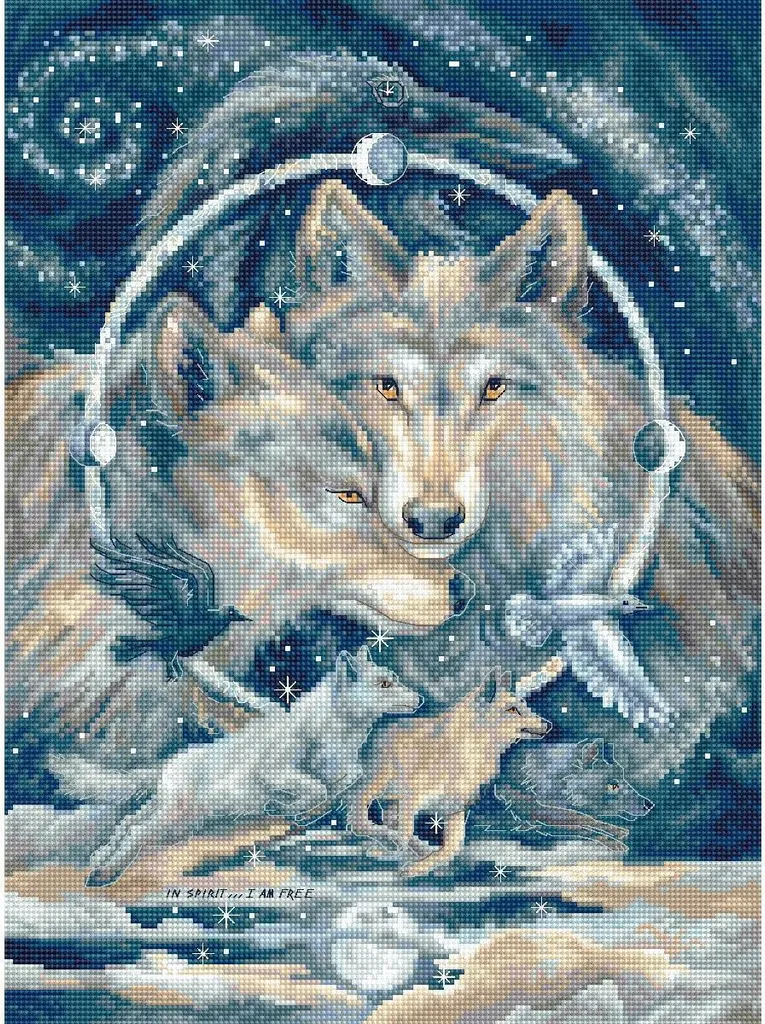 Kit Letistitch Point de Croix En Esprit Je Suis Libre 32x24cm Complet