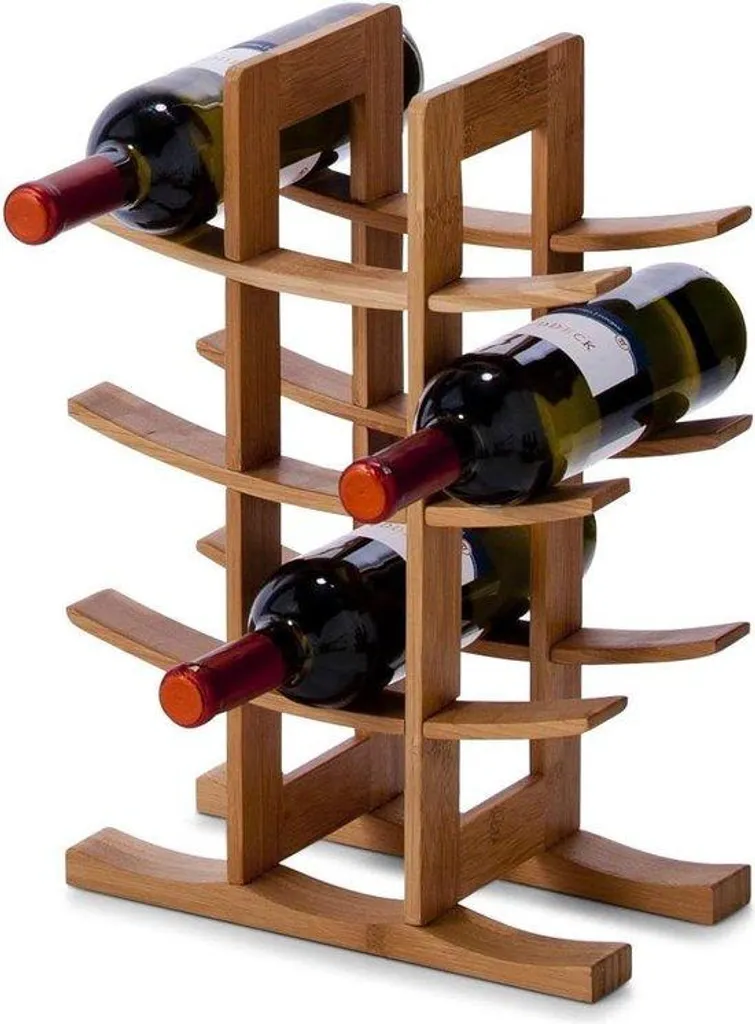 Range-bouteilles vertical en bois de bambou pour cuisine et cave