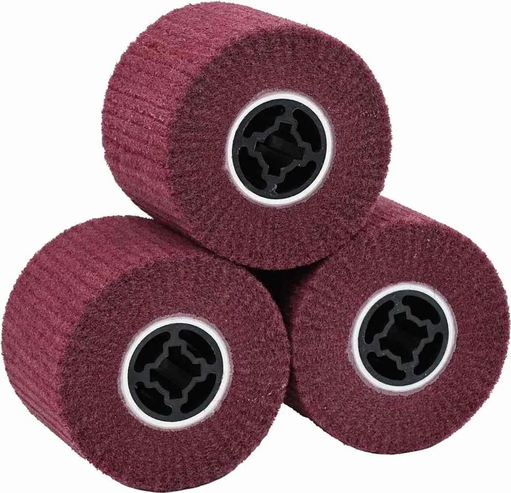 Set 3 Rulli Abrasivi Rosso Stabli 12x12x10cm Fibra Sintetica CC3923590