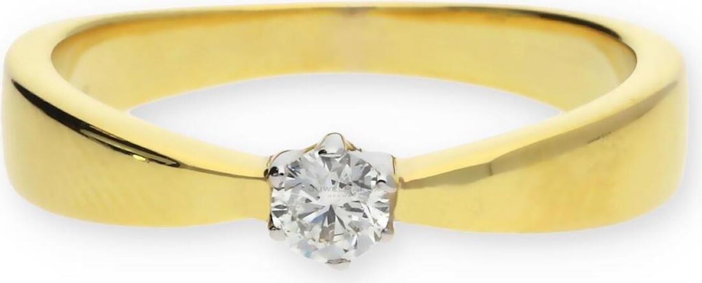 JuwelmaLux Damenring in 585/000 Gelbgold mit Brillant 0,20ct JL30-07-0883 56