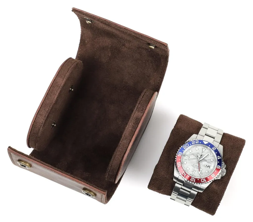 Étui montre portable de voyage en cuir - Housse protection individuelle
