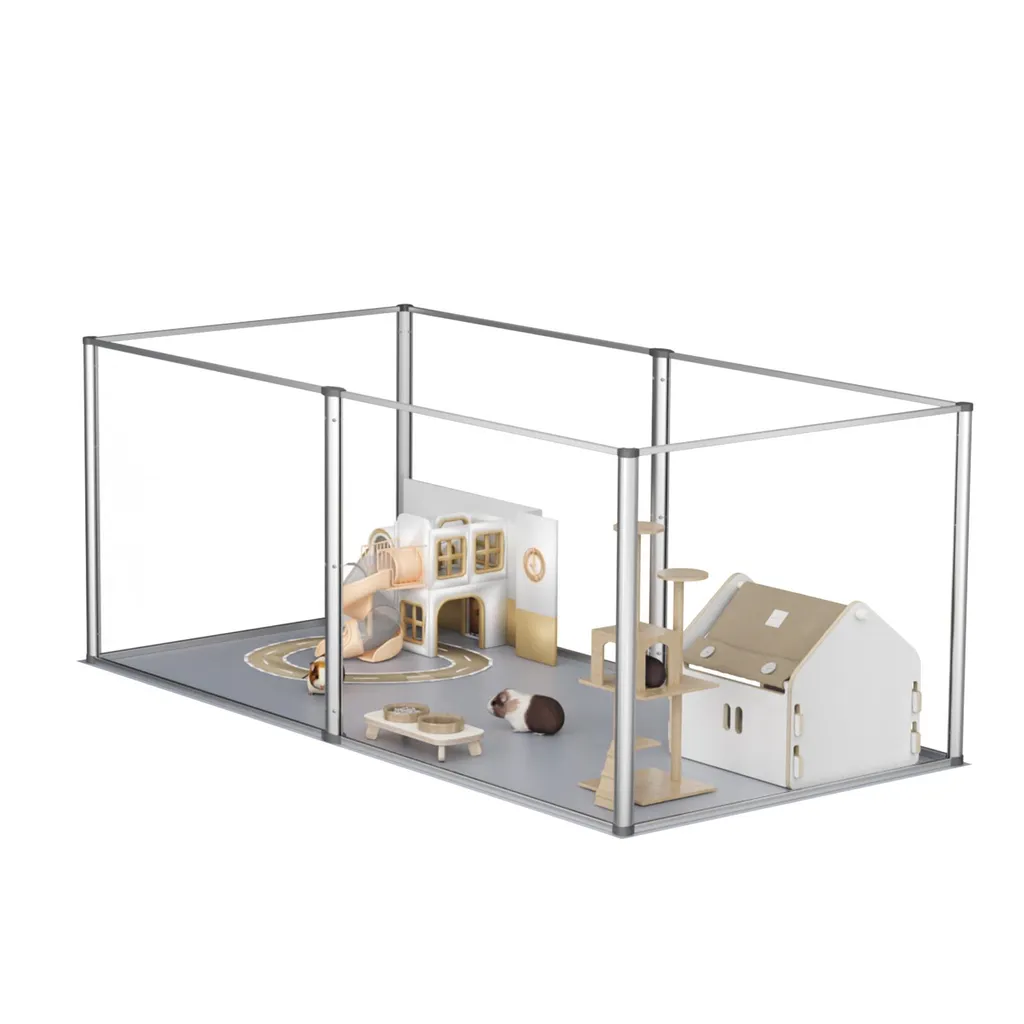 Enclos Intérieur Transparent et Modulable 124x63 cm pour Petit Animal