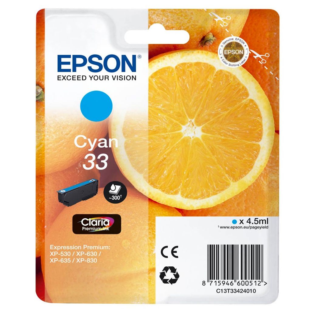 Epson Oranges Jednofarebný atrament Claria Premium 33 Obrázok produktu 