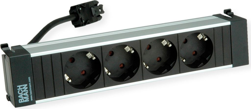 BACHMANN POWER FRAME 4xCEE7/3 ALU 0,20m 3G1,5mm² sw GST18