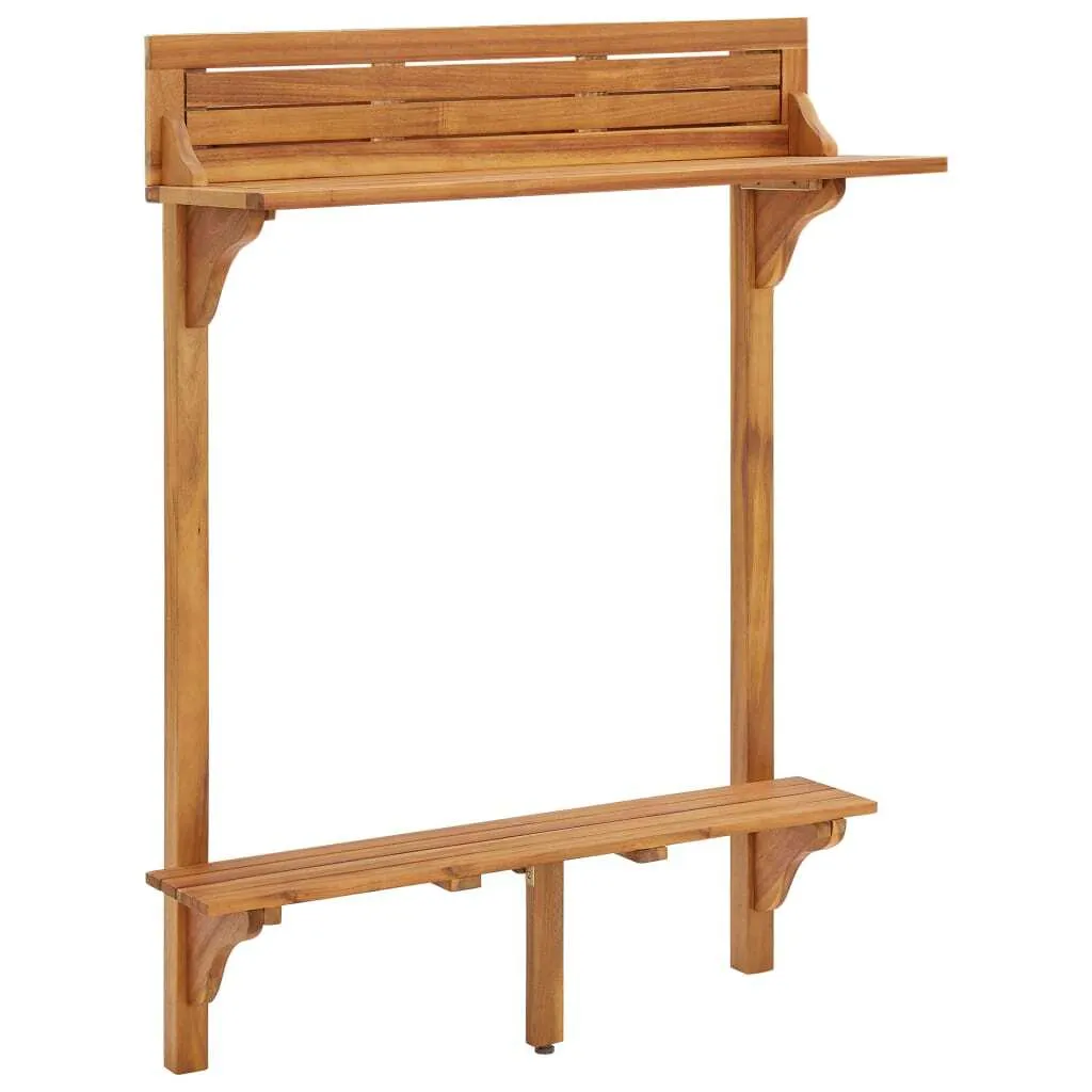 Tavolo Bar Balcone Legno Acacia 90x37 cm - Il Top per il Tuo Aperitivo