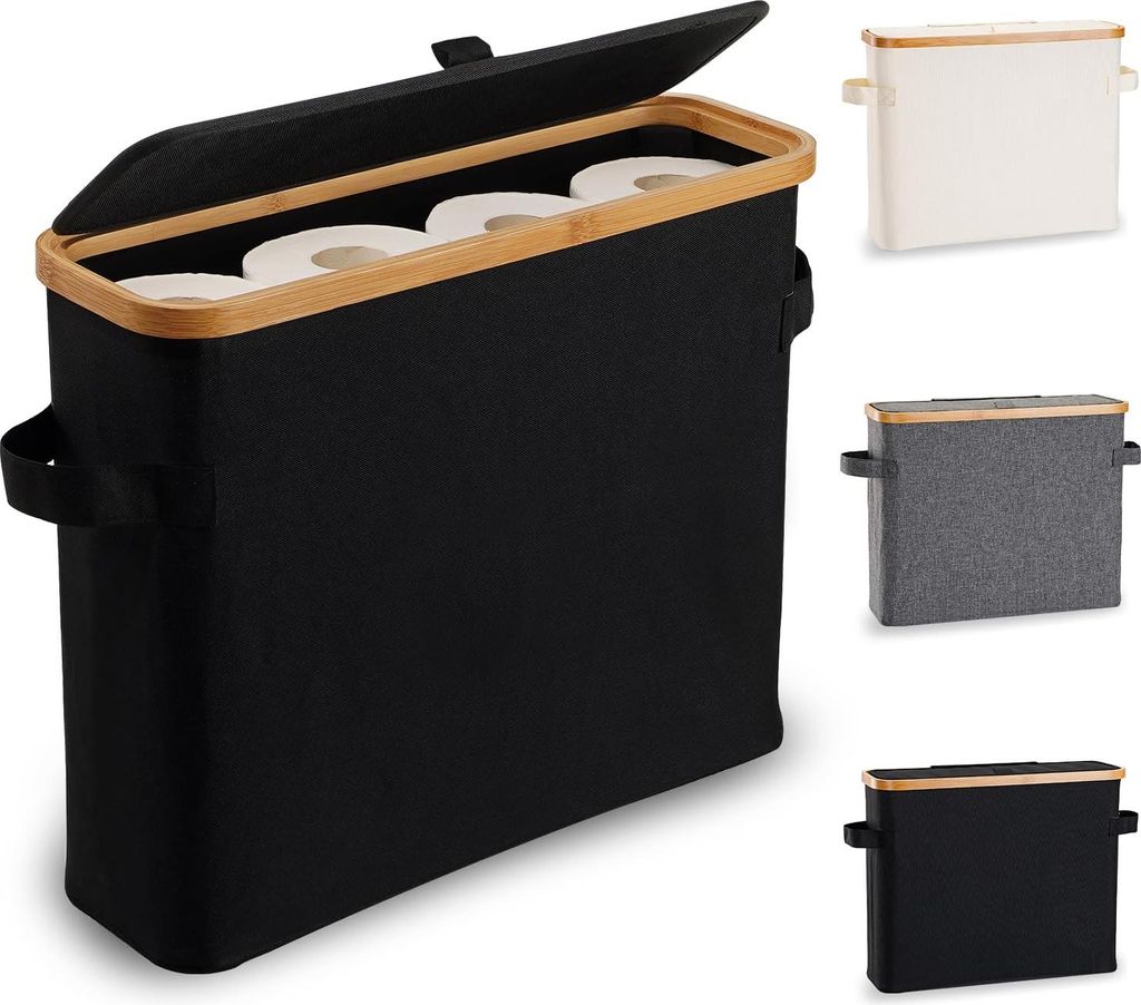 Rangement du papier toilette Panier avec couvercle en Image du produit 