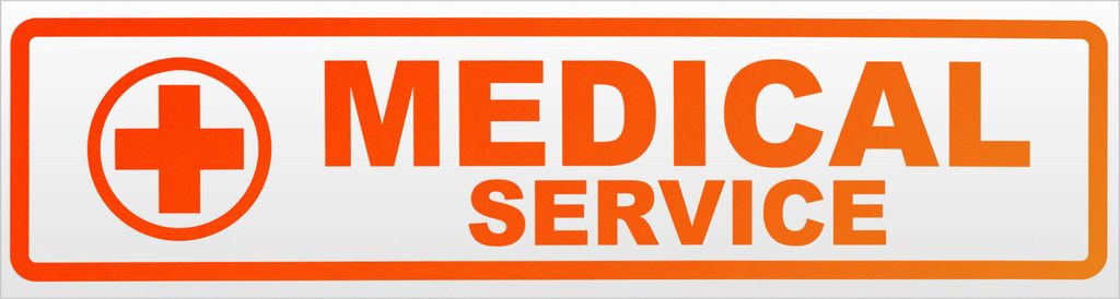 Kiwistar Medical Service Kreuz Magnetschild Schild magnetisch - 60cm Neonorange - Magnetfolie für Auto PKW Kfz