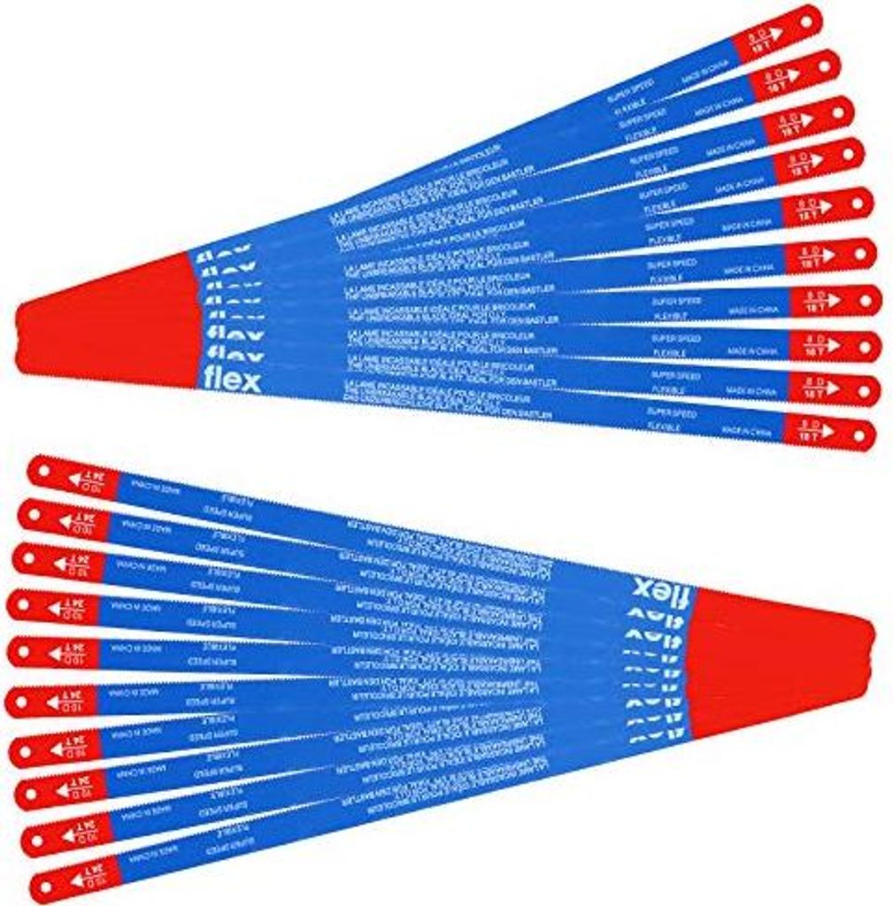 20 Stück Metallsägeblatt 300mm, JatilEr Bi-Metall Handsägeblatt Handbügelsägeblätter Eisensägeblätter Sägeblatt Bügelsäge (10x 18 tpi un...