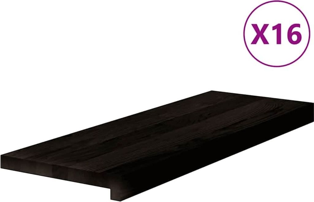 vidaXL Treppenstufen 16 Stk. Dunkelbraun 70x25x2 cm Massivholz Eiche